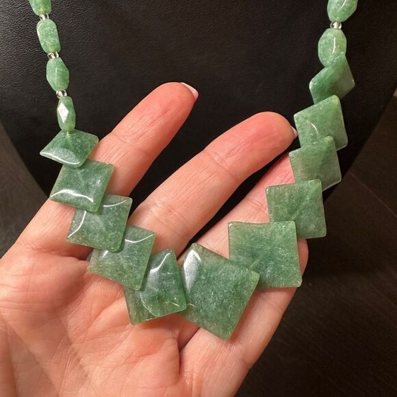 SALE! All nephrite jade and glass seed bead necklace!! - Picture 5 of 8